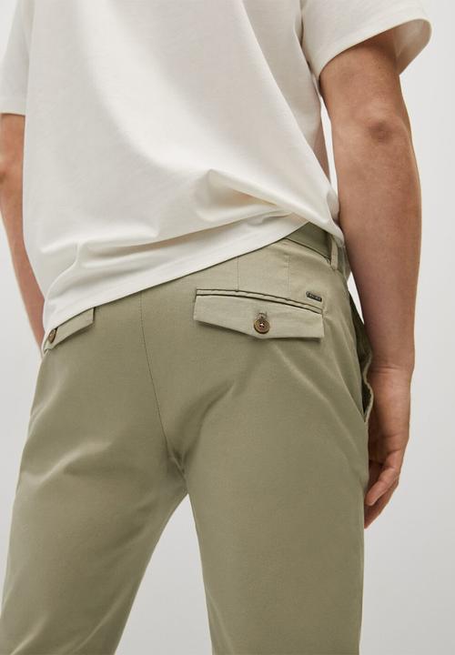 MANGO - Trousers prato - beige