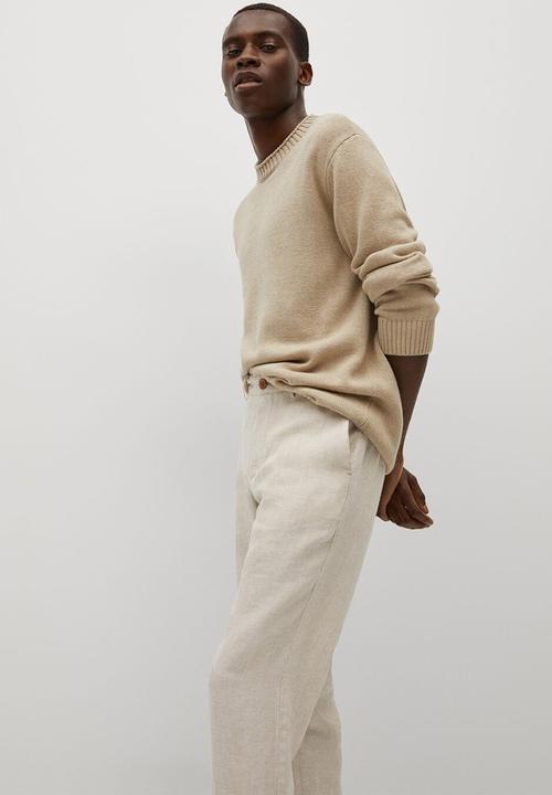 MANGO - Trousers oyster - light beige