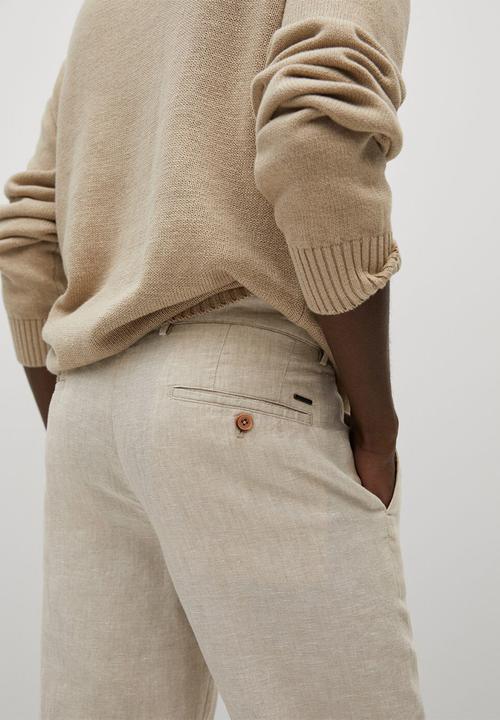 MANGO - Trousers oyster - light beige