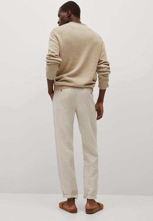 MANGO - Trousers oyster - light beige