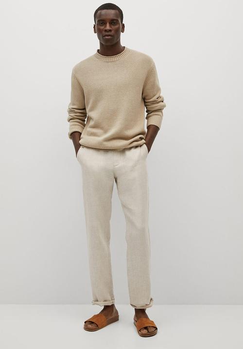 MANGO - Trousers oyster - light beige