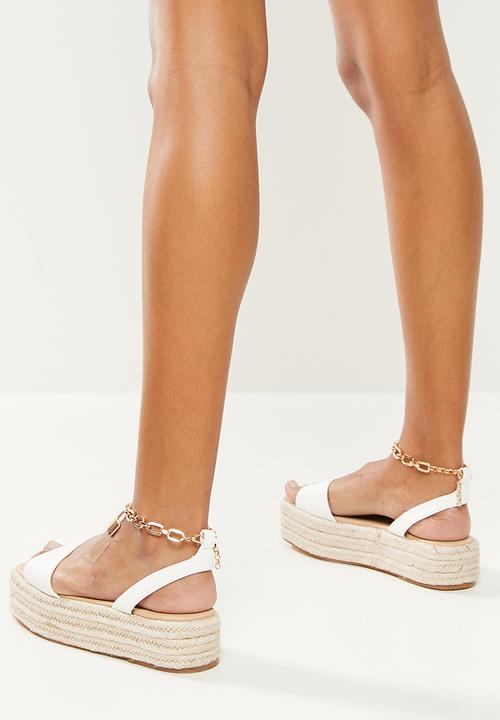 Public Desire - Dubai flatform espadrille sandal - white