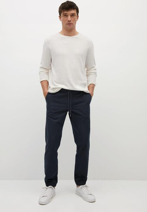 MANGO - Trousers roma - navy