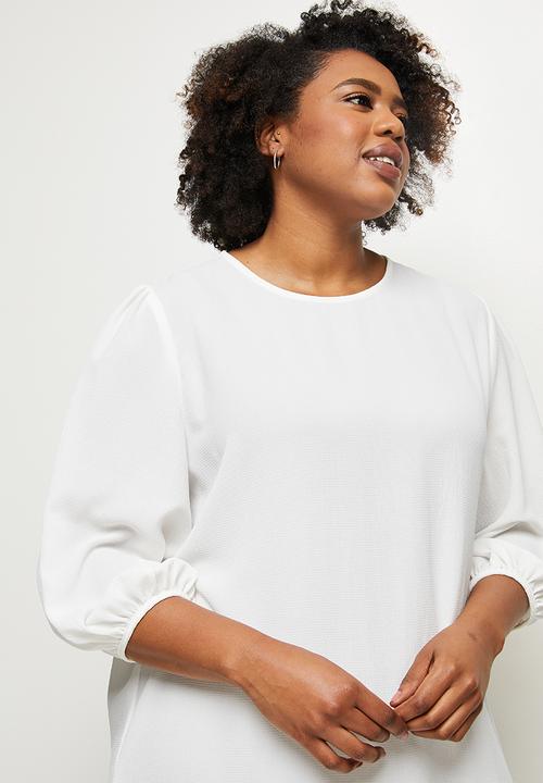 edit Plus - Below sleeve shift dress - ivory