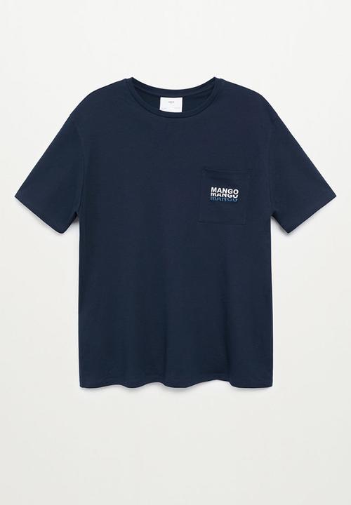 MANGO - T-shirt logopok-h- navy