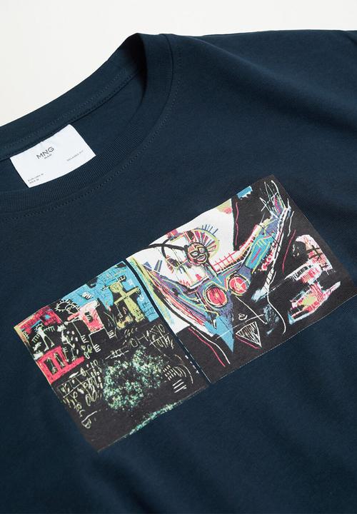 MANGO - T-shirt michel - navy