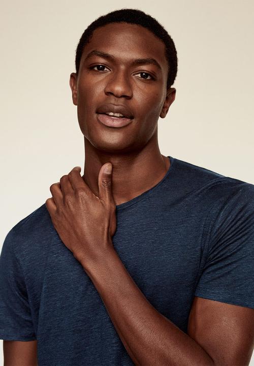 MANGO - T-shirt liman - navy