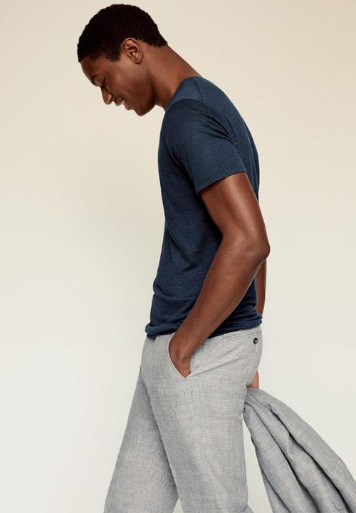 MANGO - T-shirt liman - navy
