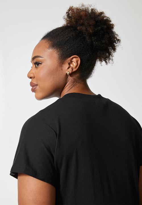Superbalist - Funnel neck babydoll T-shirt dress - black