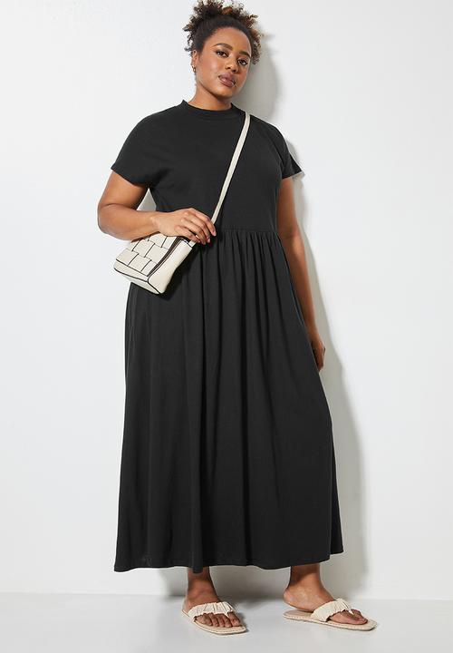 Superbalist - Funnel neck babydoll T-shirt dress - black