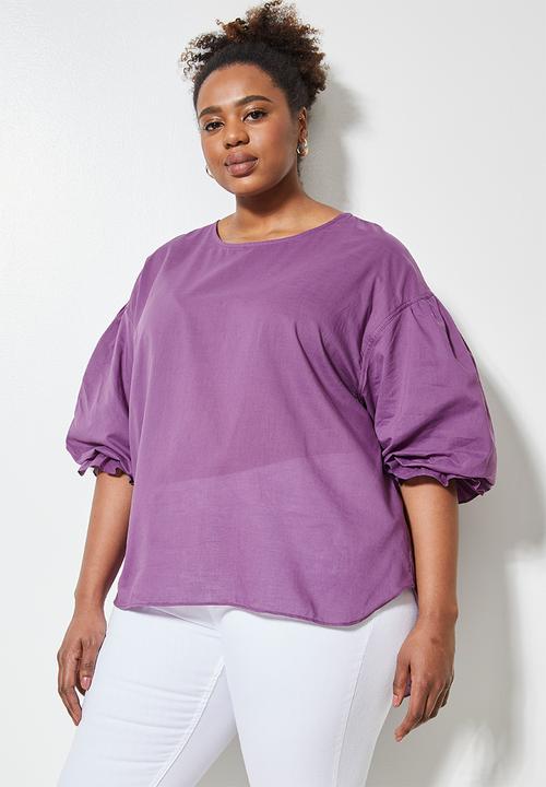 Superbalist - Hi-low cotton shell top - grape