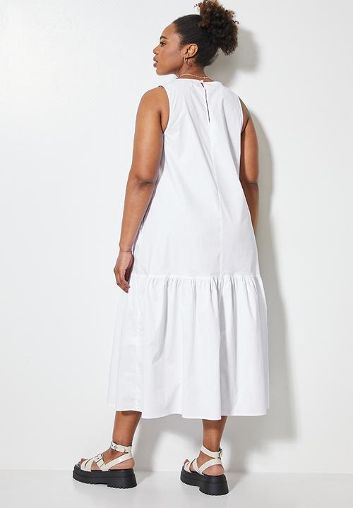 Superbalist - Sleeveless tiered dress - white