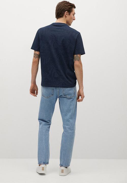 MANGO - T-shirt bejac-h - navy