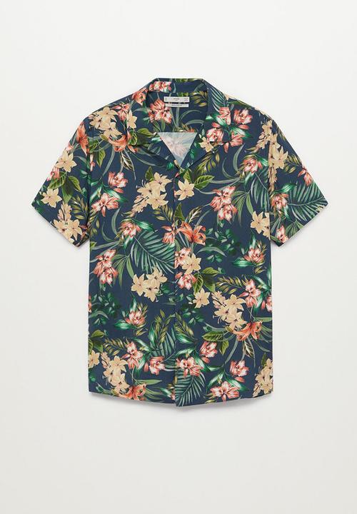 MANGO - Shirt tropic-h - navy