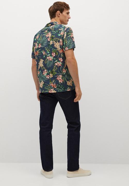 MANGO - Shirt tropic-h - navy