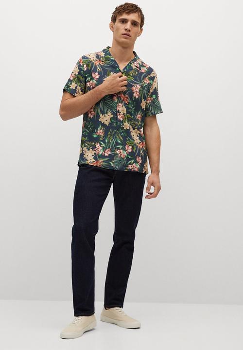 MANGO - Shirt tropic-h - navy
