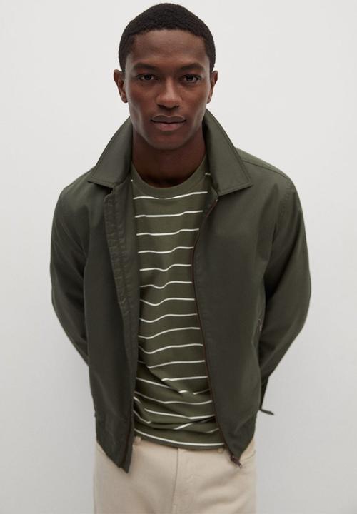 MANGO - T-shirt bestripe - beige