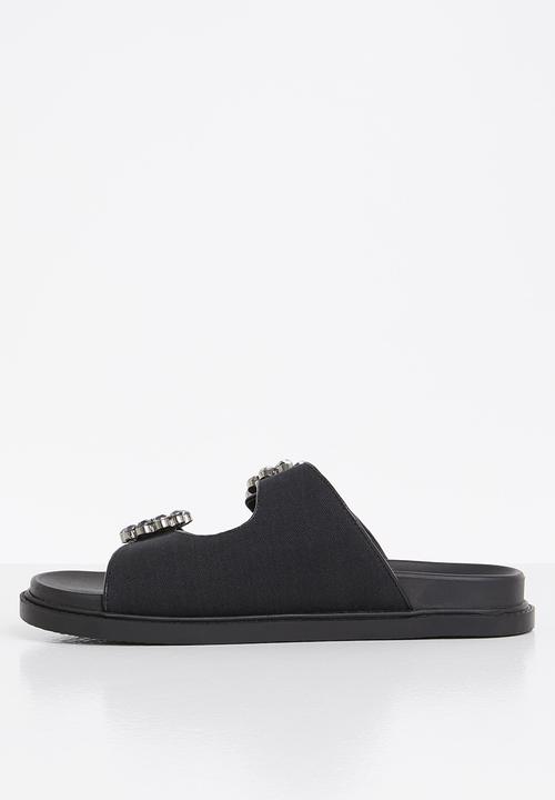 Footwork - Angi chunky broche slide - black