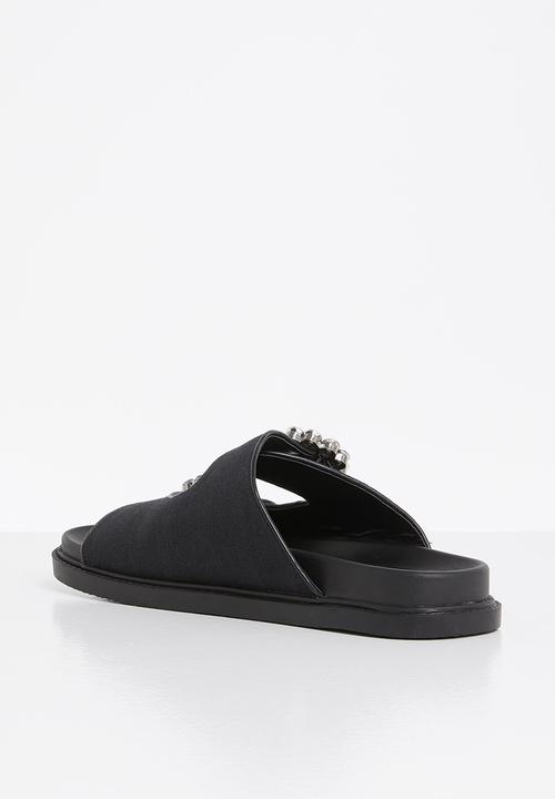 Footwork - Angi chunky broche slide - black