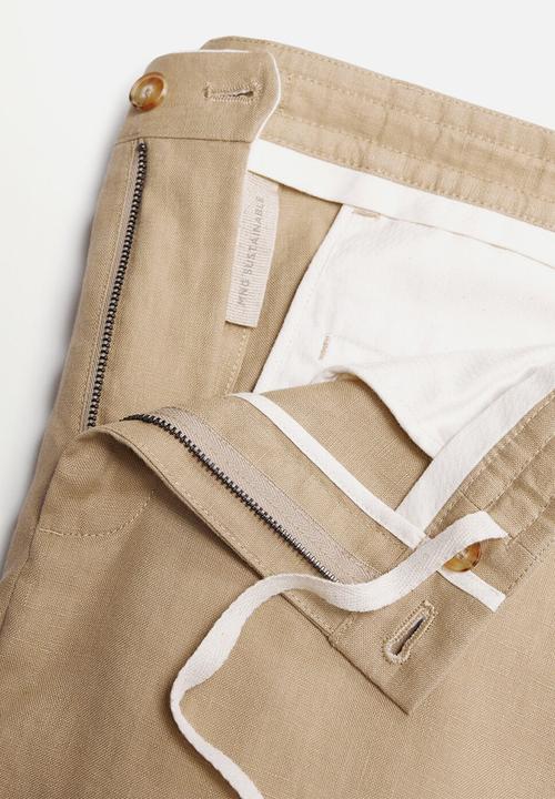 MANGO - Trousers flak - light beige