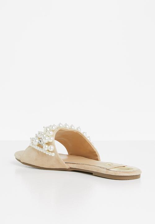 Footwork - Stanlli chunky pearl slide - beige