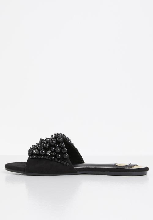 Footwork - Stanlli chunky pearl slide - black