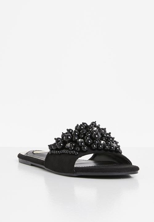 Footwork - Stanlli chunky pearl slide - black