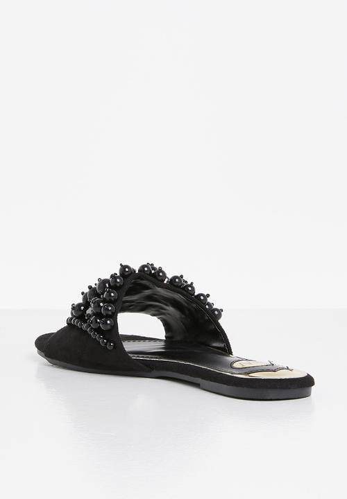 Footwork - Stanlli chunky pearl slide - black