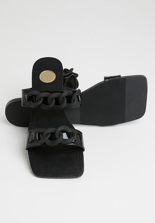 Footwork - Corr chain vamp toe slide - black