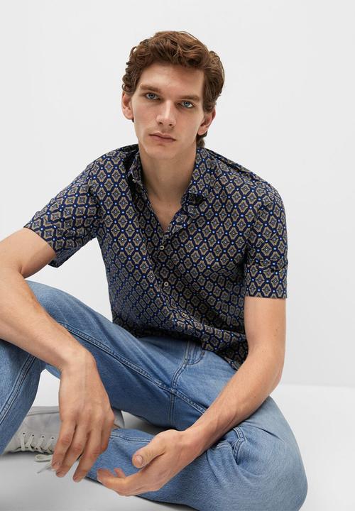 MANGO - Shirt seta - navy