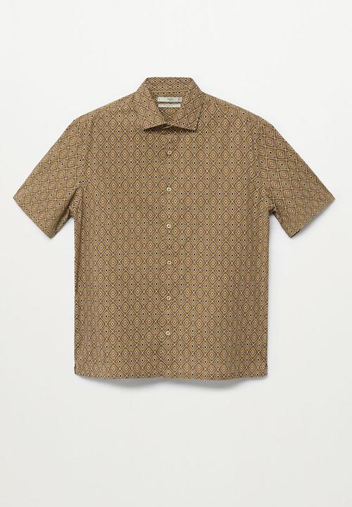 MANGO - Shirt sito - light beige