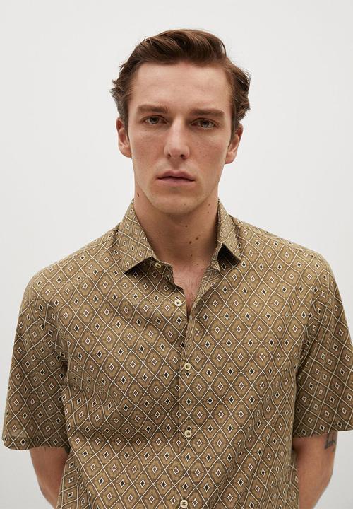 MANGO - Shirt sito - light beige