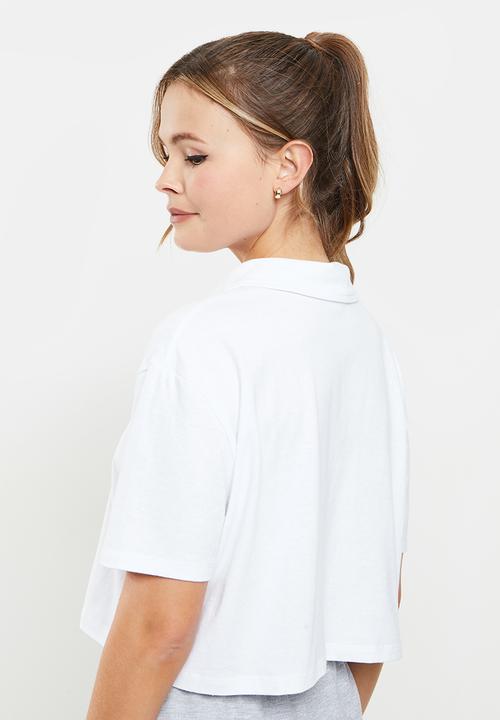 Blake - Boxy cropped golfer - white 