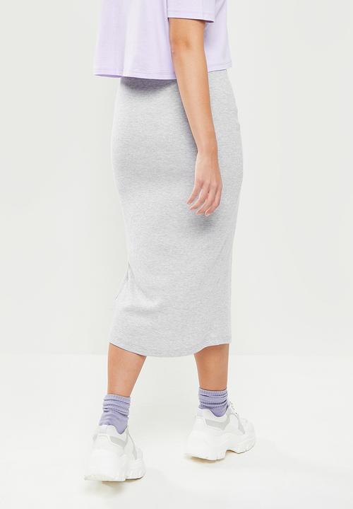 Blake - Rib midi skirt - grey 