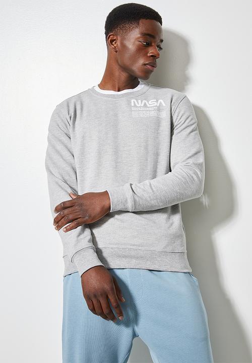 Superbalist - Nasa branded crew neck pullover sweat - grey