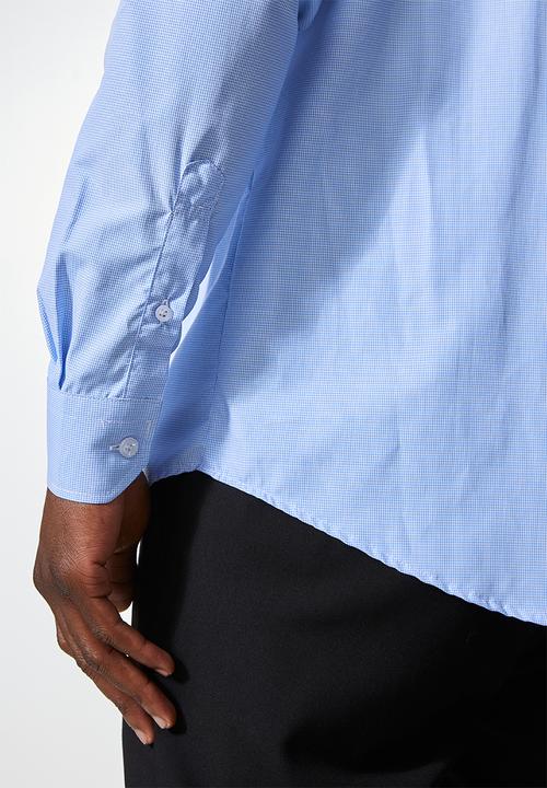 Superbalist - Jos slim check shirt - blue & white 