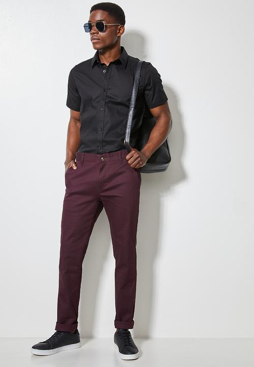 Superbalist - Caleb slim chino - burgundy 