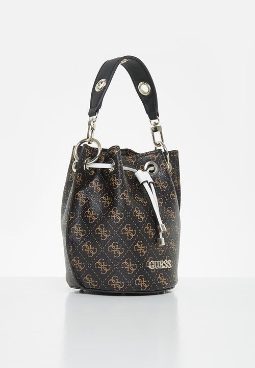 GUESS - Washington mini drwstrng bckt - brown multi