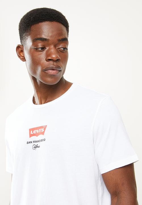 Levi’s® - Housemark graphic tee small batwing cent - white
