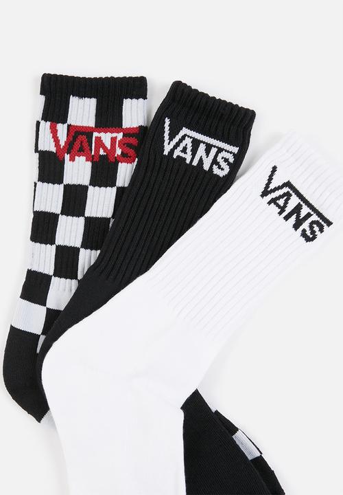 Vans - Classic crew boys 3-pack - black & white 