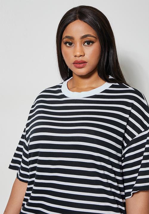 Superbalist - Oversized mini T-shirt dress - black & white