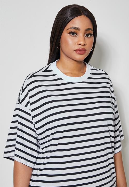 Superbalist - Oversized mini T-shirt dress - white & black
