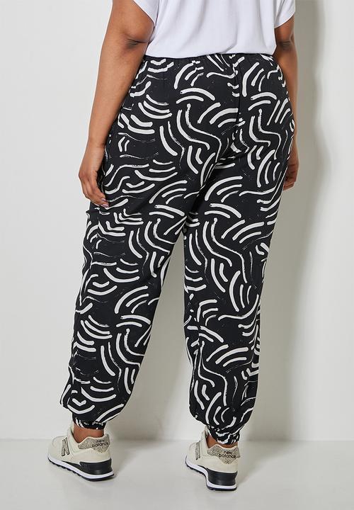 Superbalist - Easy pull on pants - black & white