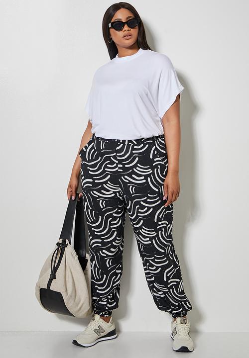 Superbalist - Easy pull on pants - black & white