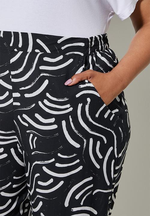 Superbalist - Easy pull on pants - black & white