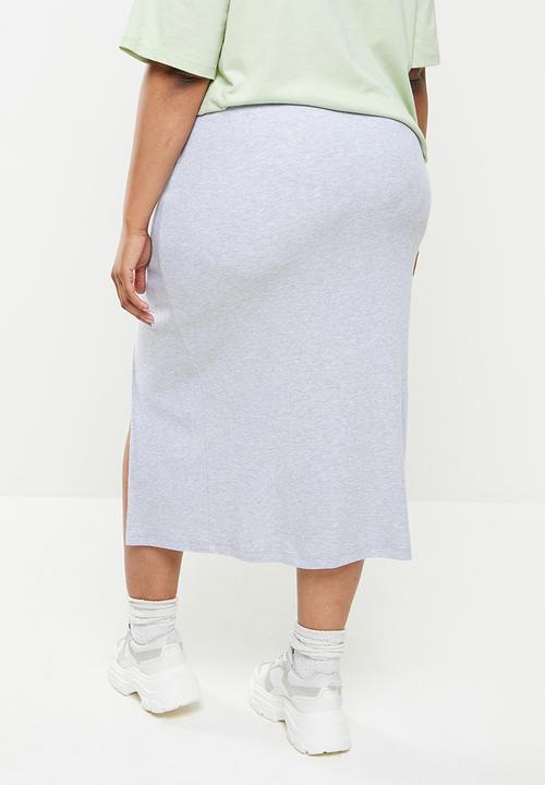 Blake - Rib midi skirt - grey 
