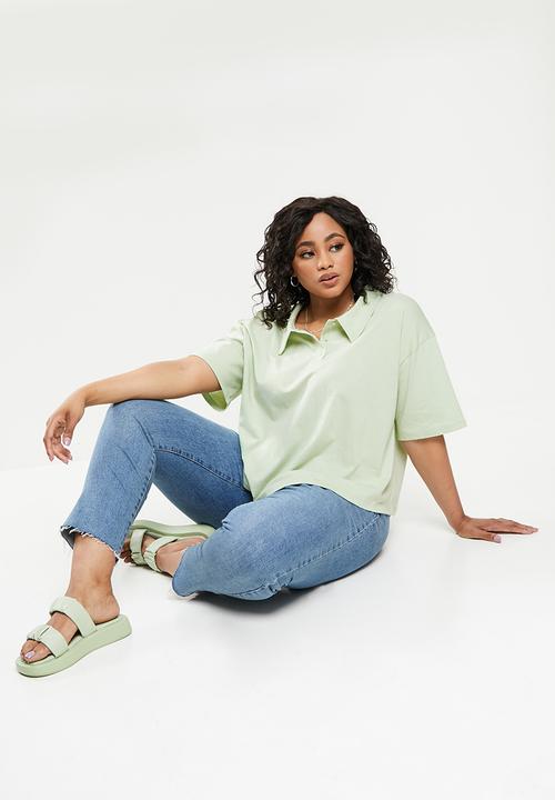 Blake - Boxy cropped golfer - mint 