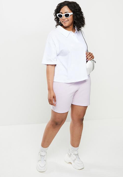 Blake - Boxy cropped golfer - white