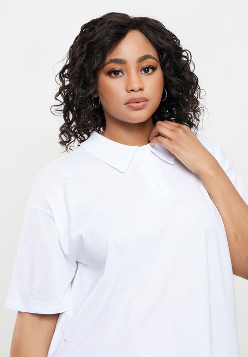 Blake - Boxy cropped golfer - white