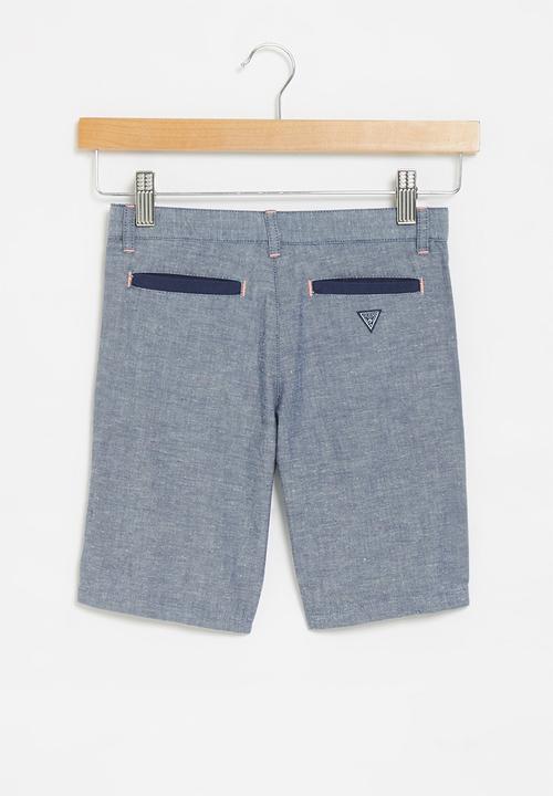 GUESS - Multicolor oxford shorts - blue